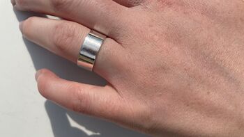 Personalised Thick Band Textured Ring, 5 of 6