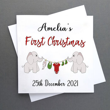 Personalised Baby's First Christmas Card, 2 of 2