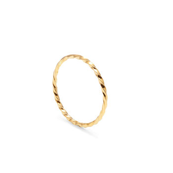 18ct Gold Skinny Twist Wedding Ring, 5 of 7