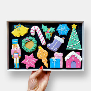 Personalised Classic Christmas Iced Cookie Box, 2 of 6