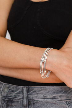 Silver Plated Multi Layered Magnetic Bracelet, 2 of 8