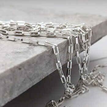 Sterling Silver Open Link Chain Bracelet, 4 of 9