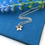 Sterling Silver Tiny Flower Thank You Teacher Necklace, thumbnail 2 of 9