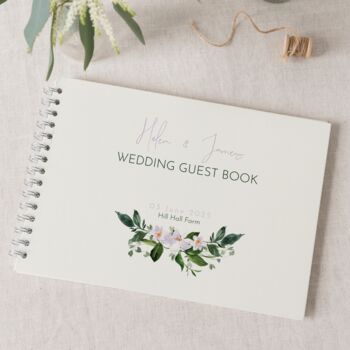 Personalised Lilac Floral Wedding Guest Book, 2 of 8