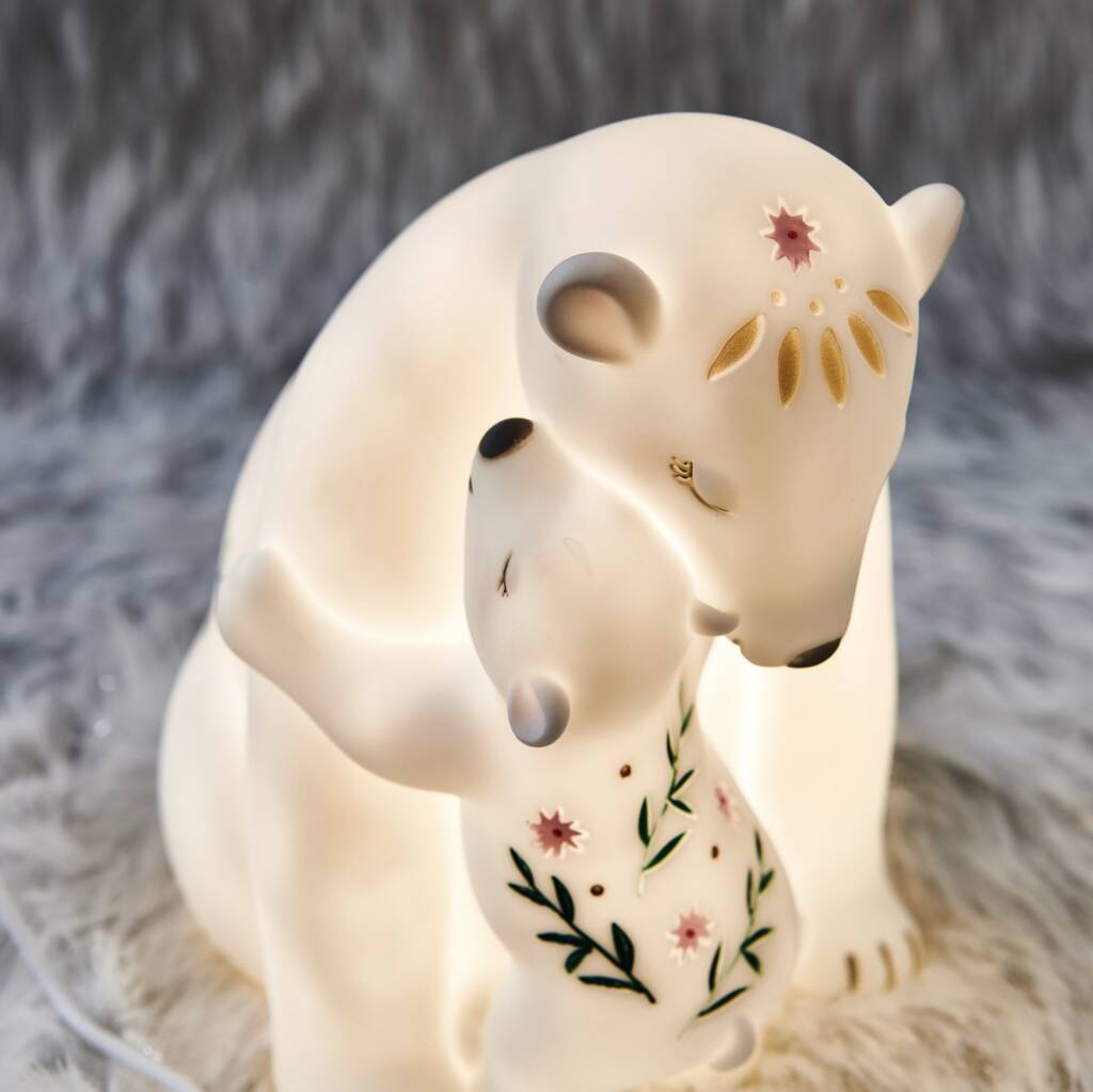 LED Rechargeable Polar Bear And Child Light, 1 of 5