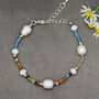Rainbow Multicoloured Seed Bead And Pearl Bracelet, thumbnail 1 of 9