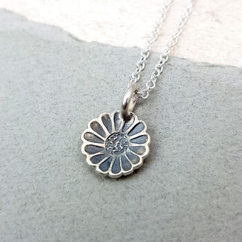 Silver Daisy Charm Necklace, 2 of 4