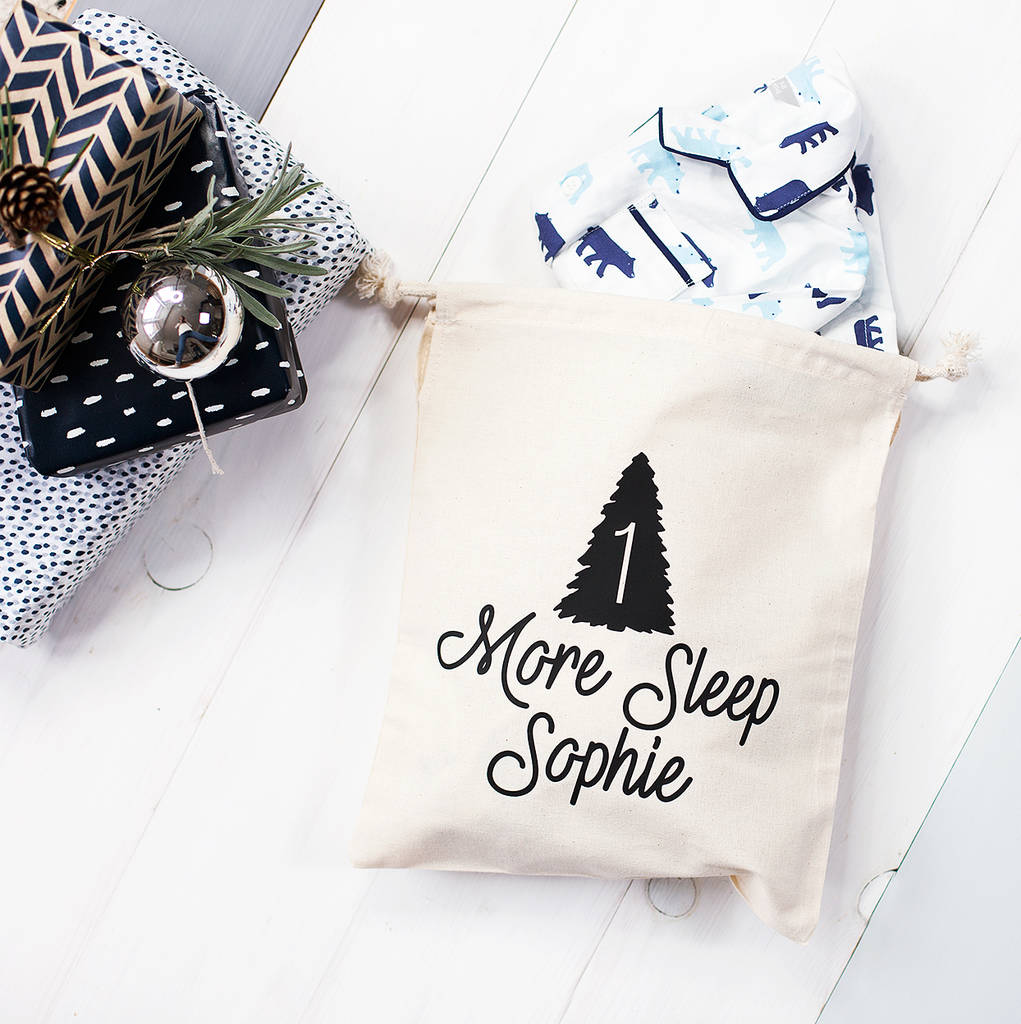Personalised ‘One More Sleep’ Christmas Eve Bag, 1 of 2
