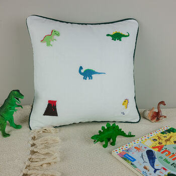 Children's Dinosaur Embroidered Nursery Cushion, 2 of 8
