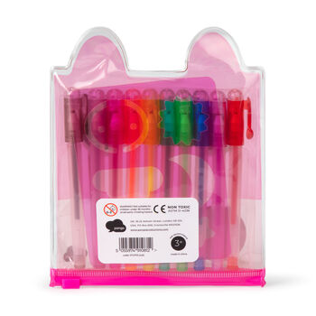 Colour Gel Pens In Cat Pencil Case | Kids Stationery, 3 of 4
