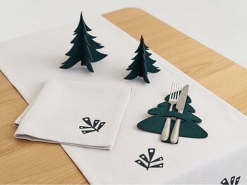 Scandi Christmas Tree Cutlery Holder Set Of Four, 5 of 5