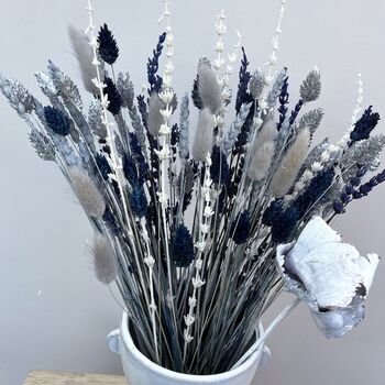 Grey And Navy Dried Flower Arrangement With Vase, 5 of 5