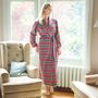 Women's 'Gaia' Tartan Brushed Cotton Robe, thumbnail 2 of 5