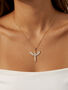 Gold Winged Cross Necklace, thumbnail 1 of 3