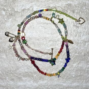 'Everything' Rainbow Chandelier Precious Stone Necklace, 2 of 6