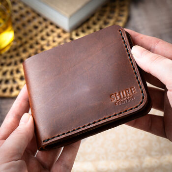 Personalised Classic Leather Bifold Wallet Six Slots, 4 of 10