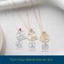 Birthstone Name Logo Necklace, 18 K Gold Plated Sterling Silver, thumbnail 5 of 8