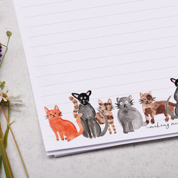A4 Letter Writing Paper With Watercolour Cats, 2 of 4