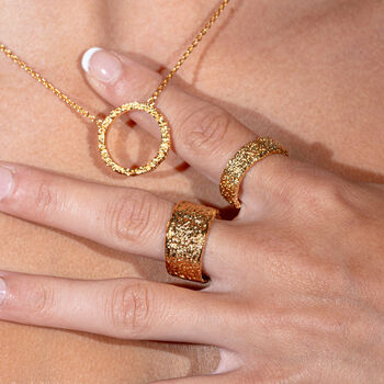 Wide Hula Ring In Gold Vermeil Plated, 3 of 8