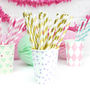 Metallic Gold And Silver Striped Paper Party Straws, thumbnail 2 of 7