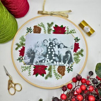 Christmas Photo Frame Embroidery Kit, 4 of 5