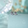 Sterling Silver Tiny Moonstone Internally Threaded Earrings, thumbnail 5 of 12