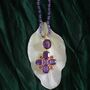 Bathsheba Amethyst Ruby Cross Pendant, thumbnail 3 of 3