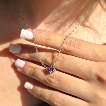 Alexandrite Moissanite Crystal Sterling Silver Necklace, 2 of 6