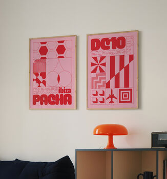 Dc10 Ibiza Club Print | Poster | Wall Art | Geometric | Dj |Clubbing | Patterned | Bauhaus | Print | House Music, 7 of 10