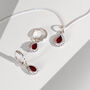 January Birthstone Garnet Sterling Silver Huggie Hoop Earrings, thumbnail 5 of 12