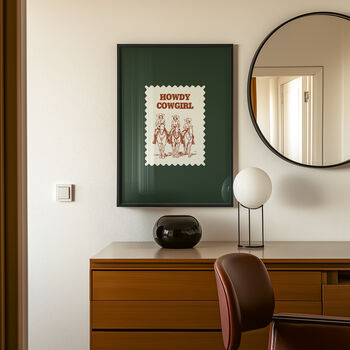 Howdy Cowgirl Western Wall Art Print, 6 of 10