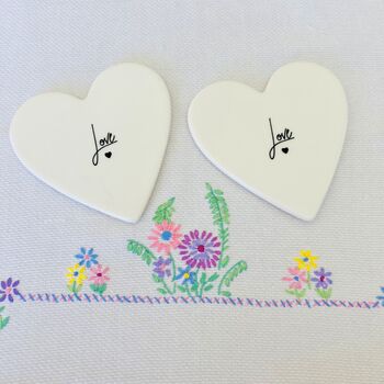 Pair Of Ceramic Love Coasters ~ Boxed, 4 of 6