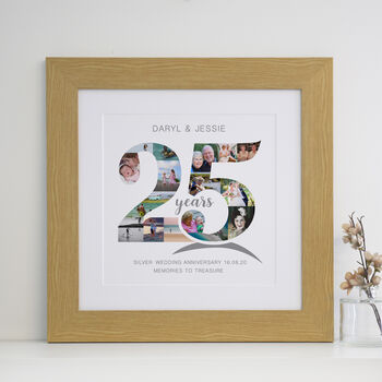 Personalised Silver Wedding Anniversary Collage, 8 of 11