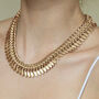 Matt Gold Colour Tassel Motif Necklace, thumbnail 2 of 3