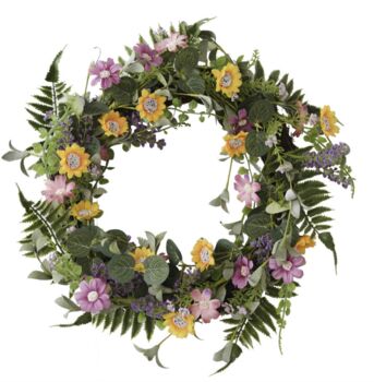 Spring Floral Faux Flower Wreath, 3 of 3