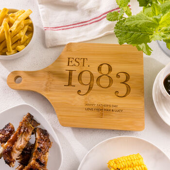 Personalised Father's Day Retro Year Chopping Board, 2 of 5