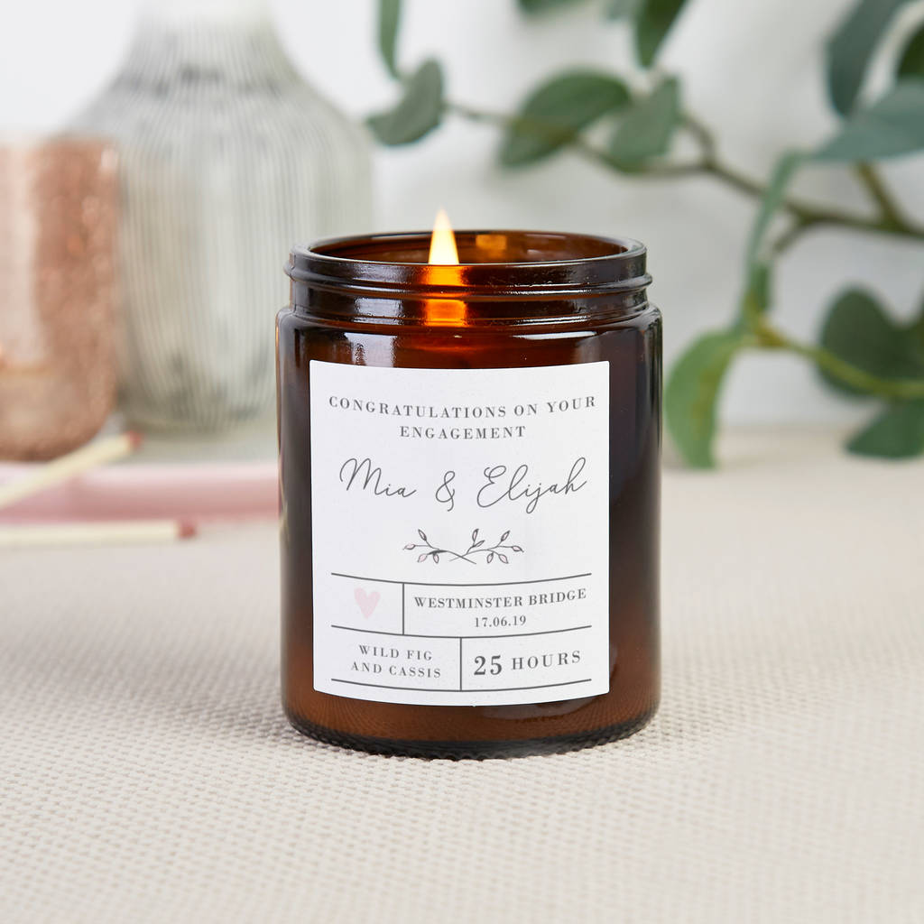 Engagement Candle Personalised Jar By LOOM Weddings