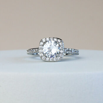 Sparkly White Crystal Silver Ring, 2 of 4