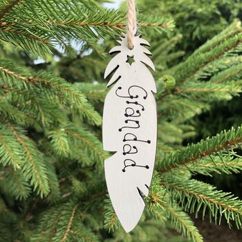 Personalised Feather Memorial Christmas Tree Decoration, 2 of 5