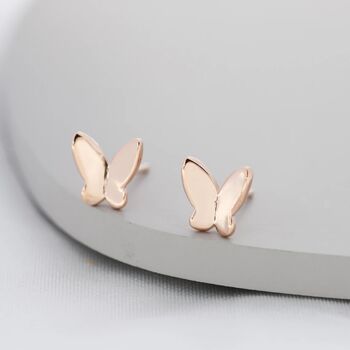 Sterling Silver Butterfly Stud Earrings, 6 of 10