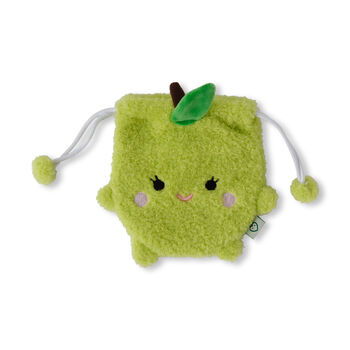 Green Apple Fluffy Fruit Drawstring Pouch, 3 of 3
