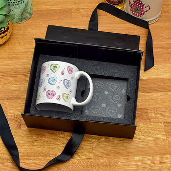 Gift Boxed Galentines Love Heart Mug And Coaster Set, 3 of 4