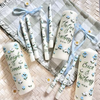 Personalised Hand Painted White And Blue Unity Set, 5 of 6