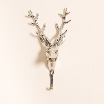 Polished Silver Wall Mounted Stag Hook, 3 of 7