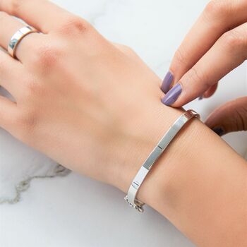 Solid Silver Screw Accent Bangle, 9 of 9