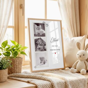 Pet Portrait Photo Gift, Personalised Cat Memorial Print, Dog Remembrance Gift For Her Or Him, 3 of 3