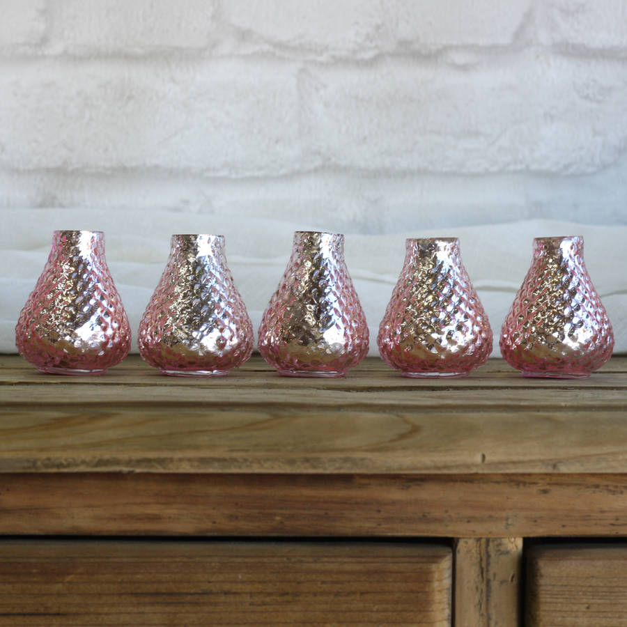 Tiny Pink Bud Vases Set Of Five By The Wedding of my Dreams