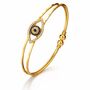 Large Gold Evil Eye Dual Brass Cuff Bracelet, thumbnail 4 of 4