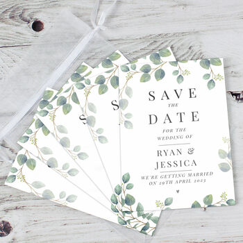 36 Personalised Botanical Wedding 'Save The Date' Cards, 3 of 4