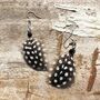 Spotty Guinea Fowl Earrings 'Dotty', thumbnail 1 of 6